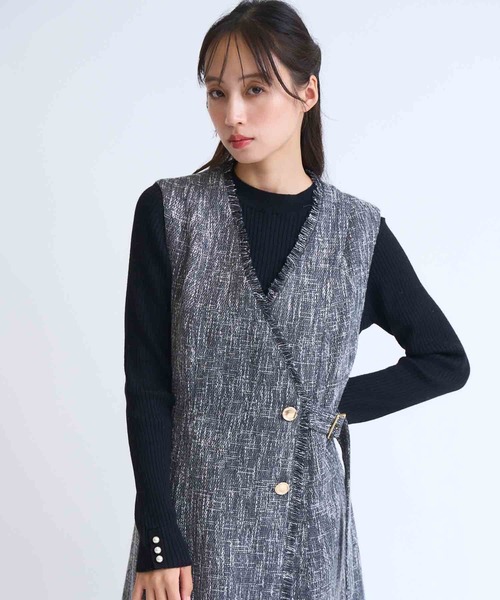 NOELA（ノエラ）の「袖パールリブニット（ニット/セーター・レディース・マスタード/ブラウン/ブラック/オフホワイト・フリー）」の3枚目の写真