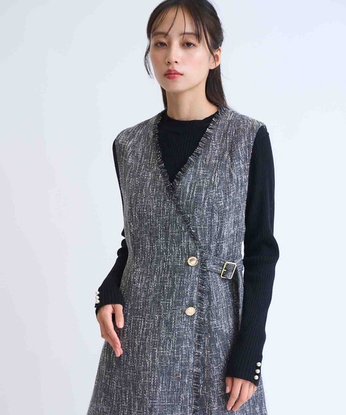 NOELA（ノエラ）の「袖パールリブニット（ニット/セーター・レディース・マスタード/ブラウン/ブラック/オフホワイト・フリー）」の6枚目の写真