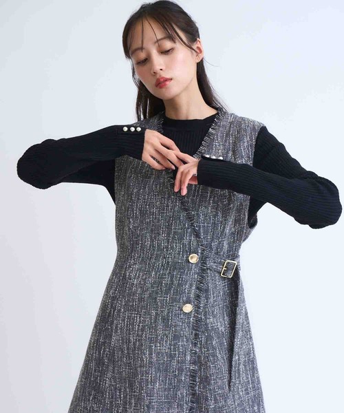 NOELA（ノエラ）の「袖パールリブニット（ニット/セーター・レディース・マスタード/ブラウン/ブラック/オフホワイト・フリー）」の7枚目の写真