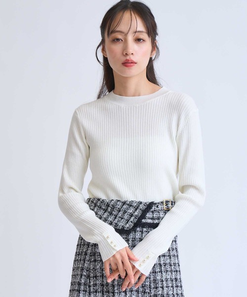 NOELA（ノエラ）の「袖パールリブニット（ニット/セーター・レディース・マスタード/ブラウン/ブラック/オフホワイト・フリー）」の10枚目の写真