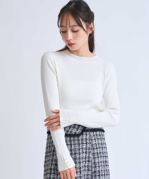 NOELA（ノエラ）の「袖パールリブニット（ニット/セーター・レディース・マスタード/ブラウン/ブラック/オフホワイト・フリー）」の11枚目の写真