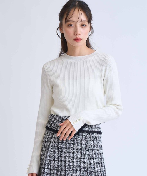 NOELA（ノエラ）の「袖パールリブニット（ニット/セーター・レディース・マスタード/ブラウン/ブラック/オフホワイト・フリー）」の12枚目の写真