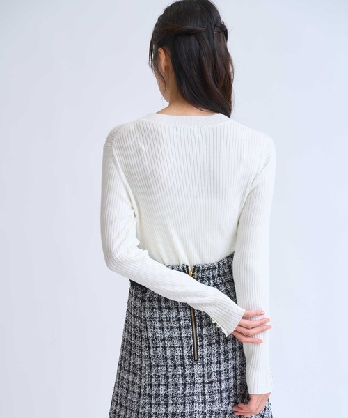 NOELA（ノエラ）の「袖パールリブニット（ニット/セーター・レディース・マスタード/ブラウン/ブラック/オフホワイト・フリー）」の14枚目の写真