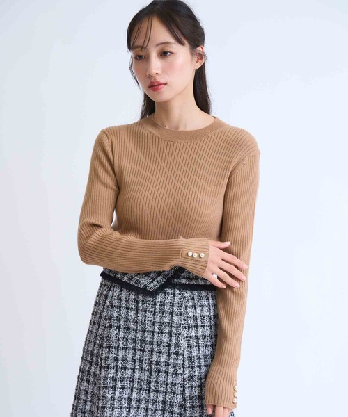 NOELA（ノエラ）の「袖パールリブニット（ニット/セーター・レディース・マスタード/ブラウン/ブラック/オフホワイト・フリー）」の17枚目の写真