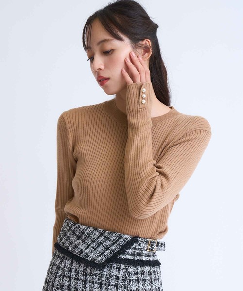 NOELA（ノエラ）の「袖パールリブニット（ニット/セーター・レディース・マスタード/ブラウン/ブラック/オフホワイト・フリー）」の18枚目の写真