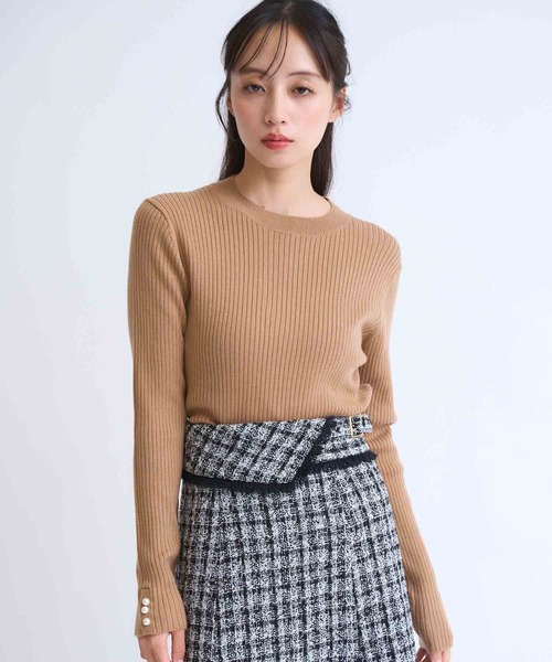 NOELA（ノエラ）の「袖パールリブニット（ニット/セーター・レディース・マスタード/ブラウン/ブラック/オフホワイト・フリー）」の19枚目の写真