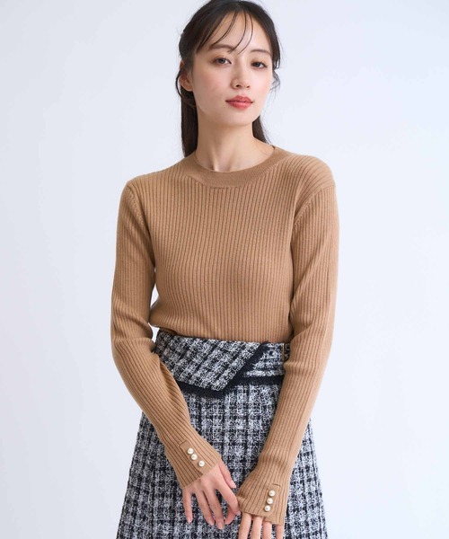 NOELA（ノエラ）の「袖パールリブニット（ニット/セーター・レディース・マスタード/ブラウン/ブラック/オフホワイト・フリー）」の20枚目の写真