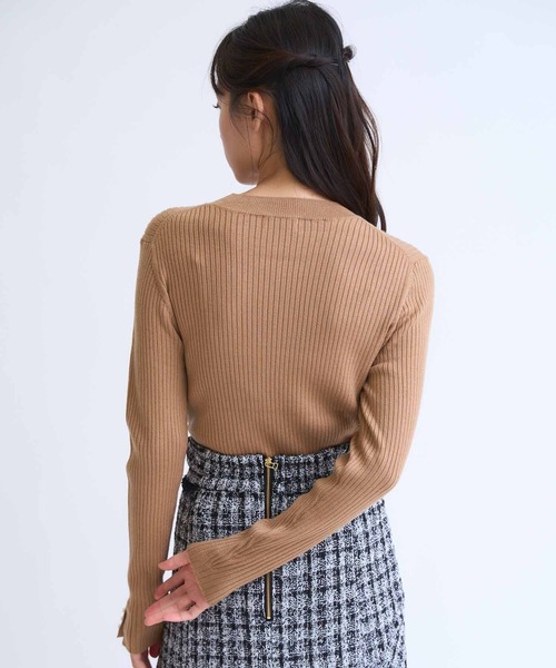 NOELA（ノエラ）の「袖パールリブニット（ニット/セーター・レディース・マスタード/ブラウン/ブラック/オフホワイト・フリー）」の21枚目の写真