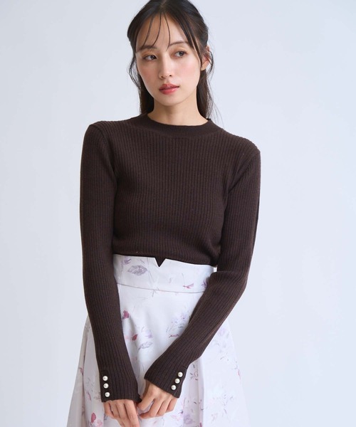 NOELA（ノエラ）の「袖パールリブニット（ニット/セーター・レディース・マスタード/ブラウン/ブラック/オフホワイト・フリー）」の22枚目の写真