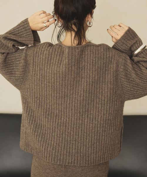 wool yak mix rib Knit プルオーバー（ニット/セーター）｜VERMEIL par