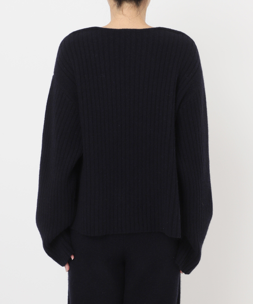 VERMEIL par iena（ヴェルメイユパーイエナ）の「wool yak mix rib Knit プルオーバー（ニット/セーター・レディース・ブラウン/ネイビー・FREE）」の22枚目の写真