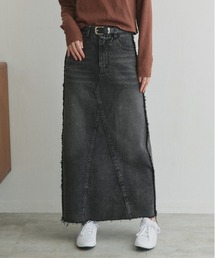 カットオフ デニムロングスカート