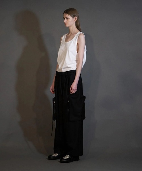 my beautiful landlet（マイビューティフルランドレット）の「【my beautiful landlet】 MACHINE WASHADLE WOOL BIG POCKET PANTS（カーゴパンツ・メンズ・ベージュ/ブラック・0/1）」の3枚目の写真