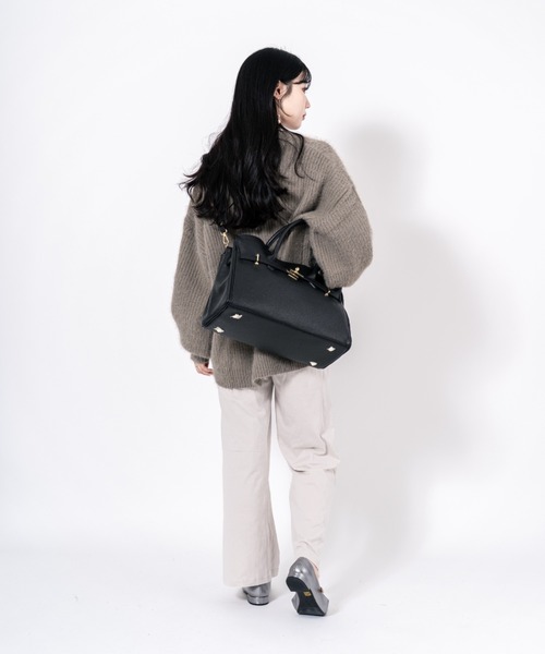 AULENTTI(オウレンティ)の「【AULENTTI/オウレンティ】2WAY レザーショルダーバッグ ハンドバッグ イタリア製(ショルダーバッグ・レディース・ブラック/グレー/ダークブラウン・FREE)」の8枚目の写真