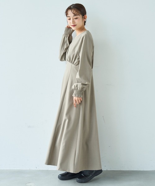 mil(ミル)の「配色サテンパイピングワンピース【585130】(ワンピース・レディース・ダークブラウン/ブラック/グレイッシュベージュ・XS/S)」の14枚目の写真