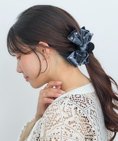 VERSACE リボン型ヘアクリップ 右用 メタル メッシュ ヘア クリップ ジャンニ リボン | VERSACE JP