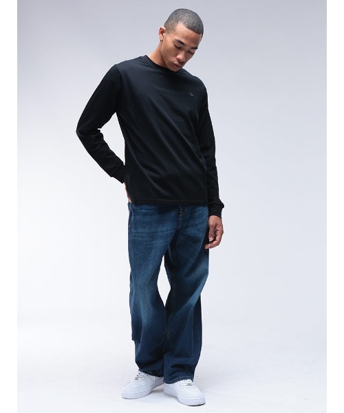 1piu1uguale3 RELAX（ウノピュウノウグァーレトレリラックス）の「1PIU1UGUALE3 RELAX (ウノ ピュ ウノ ウグァーレ トレ リラックス) ダブルロゴライン クルーネック 長袖 Tシャツ 1PRUST25106（Tシャツ/カットソー・メンズ・ホワイト/ブラック・S/M/L/XL/2XL）」の11枚目の写真