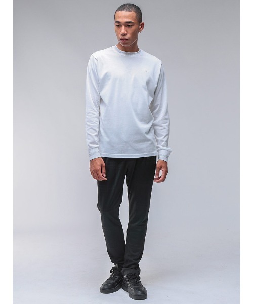 1piu1uguale3 RELAX（ウノピュウノウグァーレトレリラックス）の「1PIU1UGUALE3 RELAX (ウノ ピュ ウノ ウグァーレ トレ リラックス) ダブルロゴライン クルーネック 長袖 Tシャツ 1PRUST25106（Tシャツ/カットソー・メンズ・ホワイト/ブラック・S/M/L/XL/2XL）」の12枚目の写真