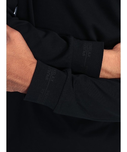 1piu1uguale3 RELAX（ウノピュウノウグァーレトレリラックス）の「1PIU1UGUALE3 RELAX (ウノ ピュ ウノ ウグァーレ トレ リラックス) ダブルロゴライン クルーネック 長袖 Tシャツ 1PRUST25106（Tシャツ/カットソー・メンズ・ホワイト/ブラック・S/M/L/XL/2XL）」の7枚目の写真