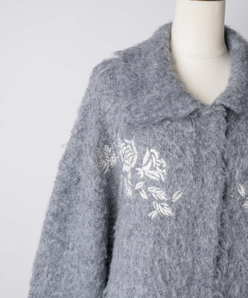 HEIREN(ヘイレーン)の「【HEIREN】モヘアタッチ刺繍入りカーディガン(カーディガン/ボレロ・レディース・ライトパープル/チャコールグレー/アイボリー・FREE)」の11枚目の写真