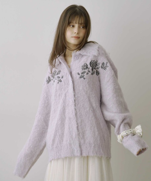 VIOLETTA（ヴィオレッタ）の「【HEIREN】モヘアタッチ刺繍入り