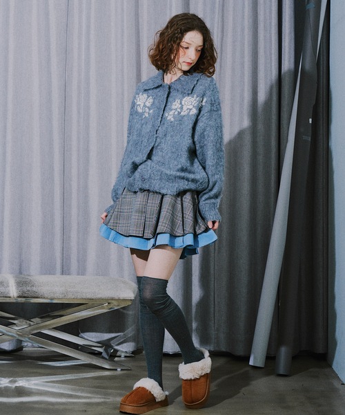 HEIREN(ヘイレーン)の「【HEIREN】モヘアタッチ刺繍入りカーディガン(カーディガン/ボレロ・レディース・ライトパープル/チャコールグレー/アイボリー・FREE)」の17枚目の写真
