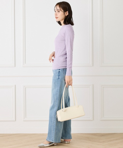 INED（イネド）の「ホールガーメント クルーネックリブニット《Cuoo》（ニット/セーター・レディース・ラベンダー/ダークブラウン/ブラック/グレイッシュベージュ/ブルーグレー/グレー系その他・9号/11号）」の19枚目の写真
