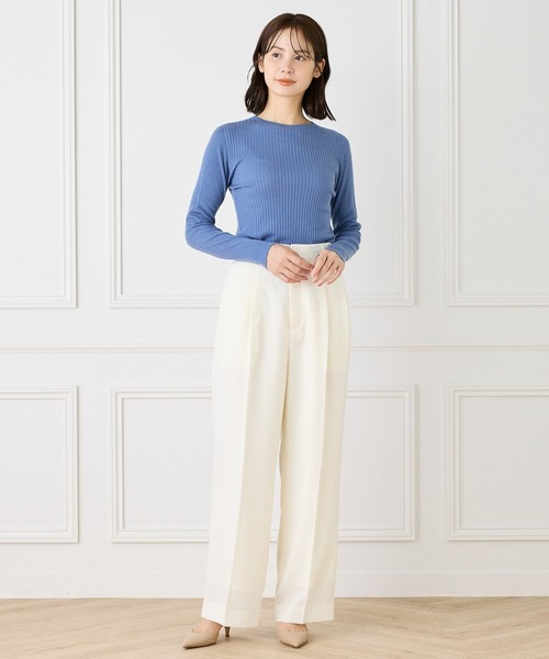 セール】ホールガーメント クルーネックリブニット《Cuoo》（ニット