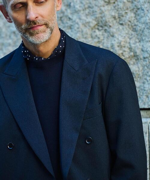 URBAN RESEARCH DOORS(アーバンリサーチドアーズ)の「LIFE STYLE TAILOR ピンヘッドツイルストレッチWジャケット(その他アウター・メンズ・ネイビー/チャコールグレー・SMALL/MEDIUM/LARGE/X-LARGE)」の3枚目の写真