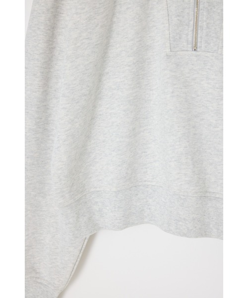 THROW by SLY（スローバイスライ）の「THROW ZIP COLLAR SW TOPS ジップ カラー スウェット トップス 秋服 冬服　トレーナー（スウェット・レディース・杢グレー/ブラック・FREE）」の4枚目の写真