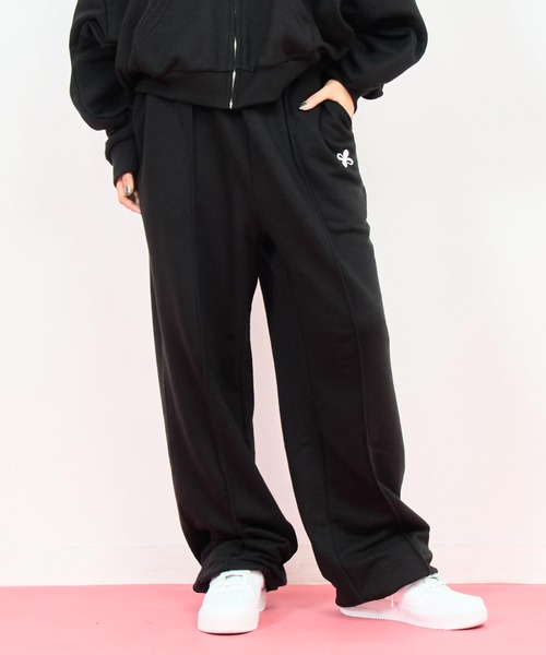 ANAP(アナップ)の「ラウンジウェア 裏毛 ドロストパンツ【ジュニアお揃い】【親子お揃い】(スウェットパンツ・レディース・ピンク/ブラック/グレー・M/L)」の6枚目の写真