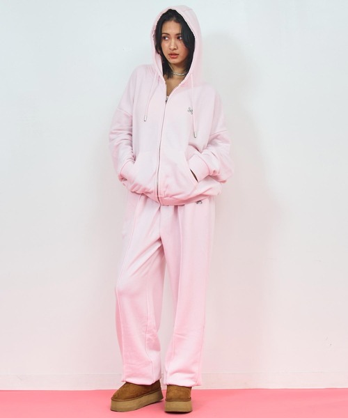 ANAP(アナップ)の「ラウンジウェア 裏毛 ドロストパンツ【ジュニアお揃い】【親子お揃い】(スウェットパンツ・レディース・ピンク/ブラック/グレー・M/L)」の12枚目の写真