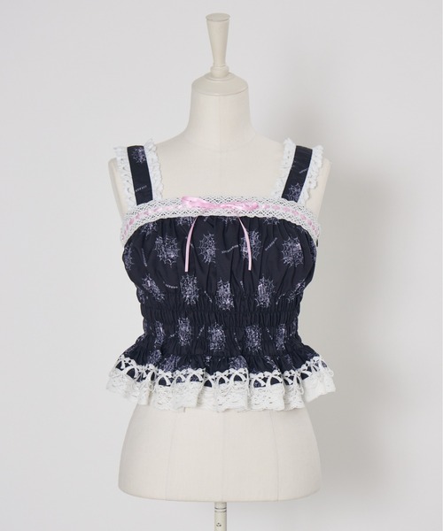 AVENCHUMU（アバンチュウム）の「Skull illustration print cami tops（キャミソール・レディース・ピンク/ホワイト/ブラック・FREE/XS）」の13枚目の写真