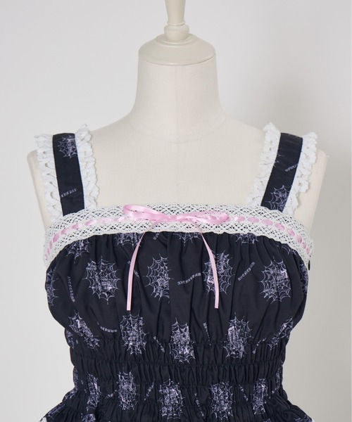 AVENCHUMU（アバンチュウム）の「Skull illustration print cami tops（キャミソール・レディース・ピンク/ホワイト/ブラック・FREE/XS）」の14枚目の写真
