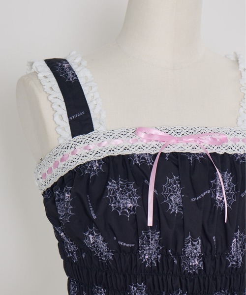 AVENCHUMU（アバンチュウム）の「Skull illustration print cami tops（キャミソール・レディース・ピンク/ホワイト/ブラック・FREE/XS）」の15枚目の写真