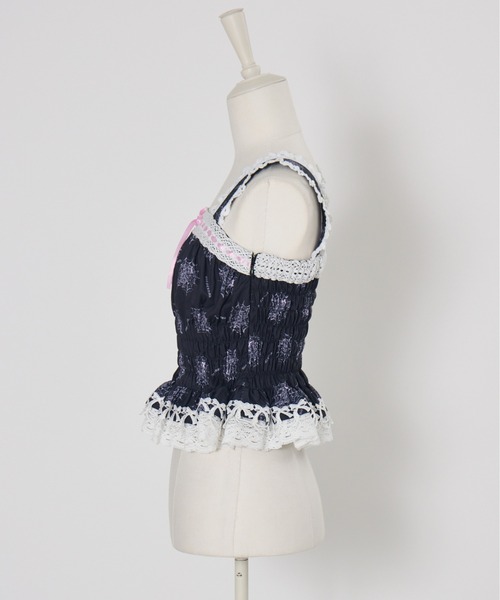 AVENCHUMU（アバンチュウム）の「Skull illustration print cami tops（キャミソール・レディース・ピンク/ホワイト/ブラック・FREE/XS）」の17枚目の写真