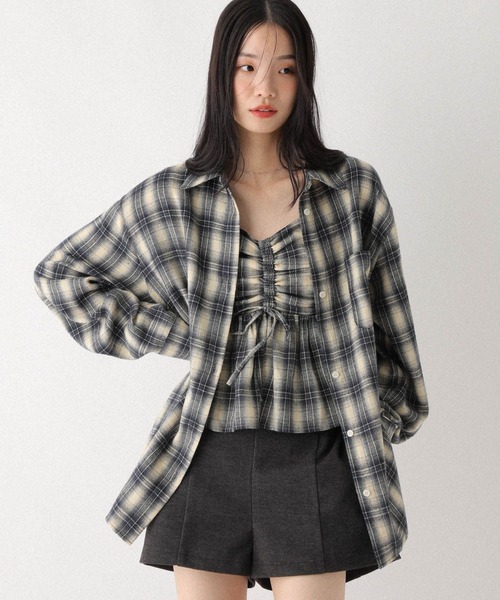 ♡オーダーページ♡【①ハートチェック】 セール】フロントリボンチェックビスチェ 602833（キャミソール