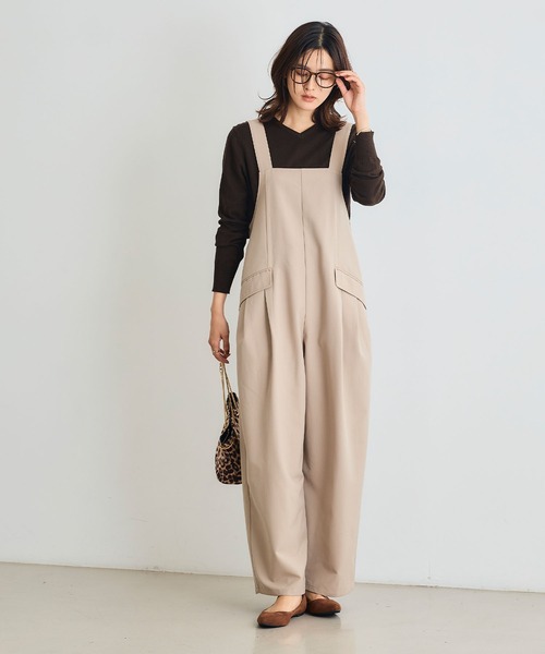 CROSS FUNCTION（クロスファンクション）の「《シワになりにくい》サマ美え リラックスオールインワン【CROSS FUNCTION/クロスファンクション】（つなぎ/オールインワン・レディース・チャコールグレー/モカ・LL/M/L）」の2枚目の写真