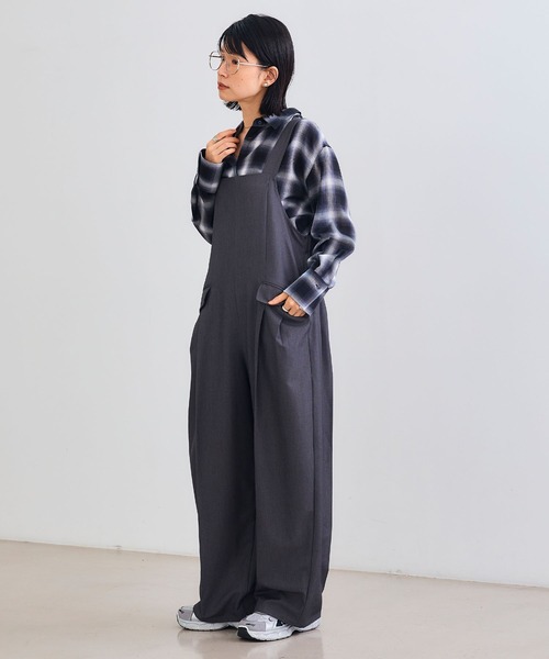 CROSS FUNCTION（クロスファンクション）の「《シワになりにくい》サマ美え リラックスオールインワン【CROSS FUNCTION/クロスファンクション】（つなぎ/オールインワン・レディース・チャコールグレー/モカ・LL/M/L）」の10枚目の写真