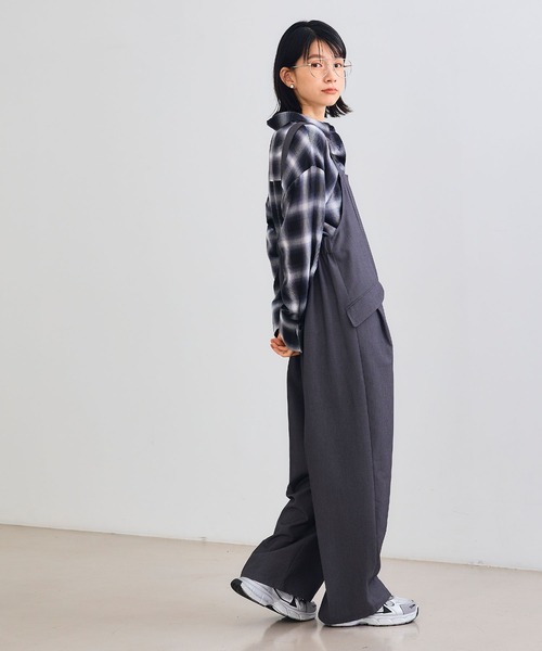 CROSS FUNCTION（クロスファンクション）の「《シワになりにくい》サマ美え リラックスオールインワン【CROSS FUNCTION/クロスファンクション】（つなぎ/オールインワン・レディース・チャコールグレー/モカ・LL/M/L）」の12枚目の写真