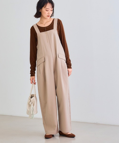 CROSS FUNCTION（クロスファンクション）の「《シワになりにくい》サマ美え リラックスオールインワン【CROSS FUNCTION/クロスファンクション】（つなぎ/オールインワン・レディース・チャコールグレー/モカ・LL/M/L）」の21枚目の写真