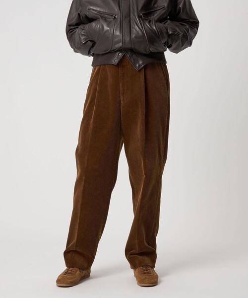 Steven Alan＞ 8W コーデュロイ アウト ワンプリーツ スラックス
