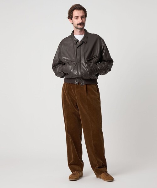 Steven Alan＞ 8W コーデュロイ アウト ワンプリーツ スラックス