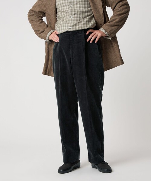 Steven Alan＞ 8W コーデュロイ アウト ワンプリーツ スラックス