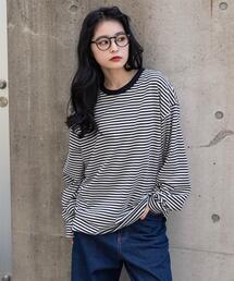 WEGO | WEGO/【25年秋冬新作】ワイドスリーブボーダーロンT(Tシャツ/カットソー)