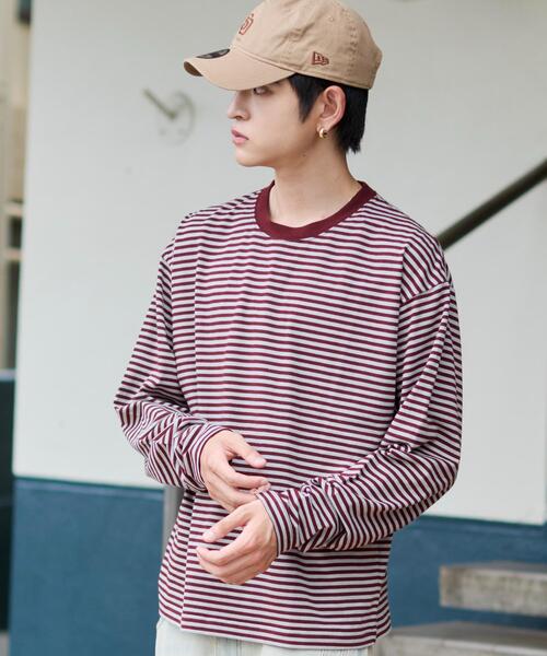 WEGO(ウィゴー)の「WEGO/ワイドスリーブボーダーロンT(Tシャツ/カットソー・メンズ・レッド系その他5/ブラック系その他5・LARGE/MEDIUM)」の19枚目の写真