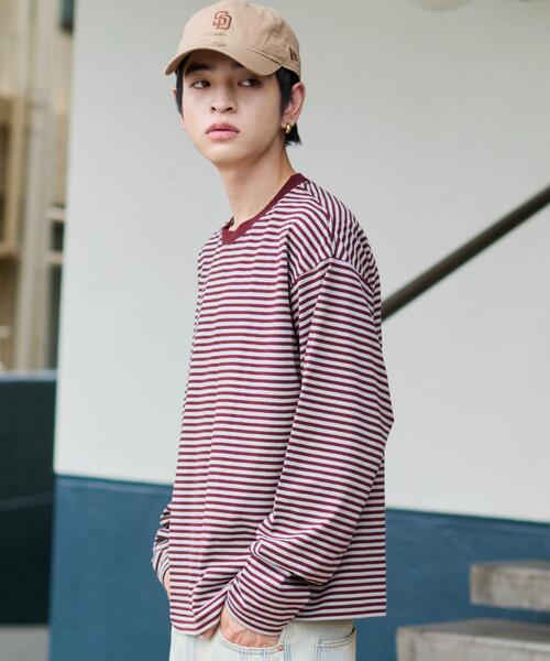 WEGO(ウィゴー)の「WEGO/ワイドスリーブボーダーロンT(Tシャツ/カットソー・メンズ・レッド系その他5/ブラック系その他5・LARGE/MEDIUM)」の20枚目の写真