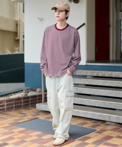 WEGO(ウィゴー)の「WEGO/ワイドスリーブボーダーロンT(Tシャツ/カットソー・メンズ・レッド系その他5/ブラック系その他5・LARGE/MEDIUM)」の21枚目の写真