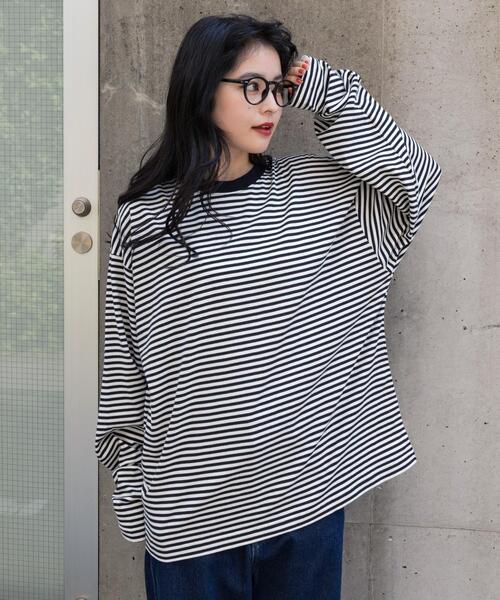 WEGO(ウィゴー)の「WEGO/ワイドスリーブボーダーロンT(Tシャツ/カットソー・メンズ・レッド系その他5/ブラック系その他5・LARGE/MEDIUM)」の14枚目の写真