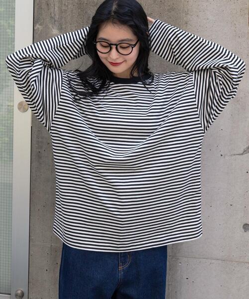 WEGO(ウィゴー)の「WEGO/ワイドスリーブボーダーロンT(Tシャツ/カットソー・メンズ・レッド系その他5/ブラック系その他5・LARGE/MEDIUM)」の15枚目の写真